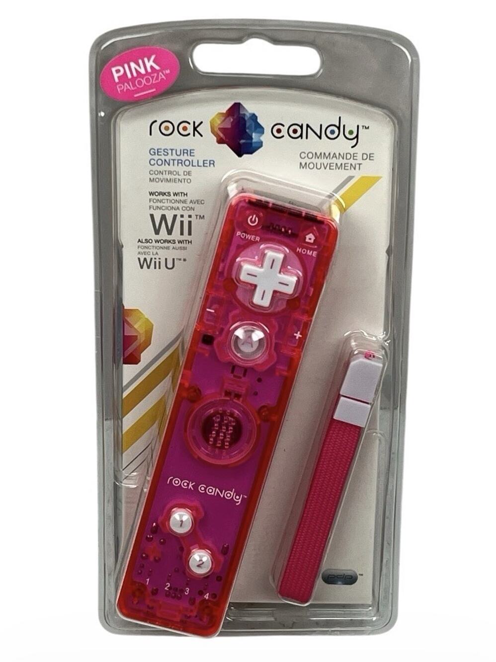 PDP Rock Candy Wii Remote Gesture Controller Pink Palooza Nintendo Wii U NEW